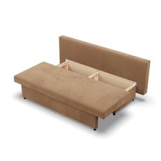 Kanapa 3-osobowa NOLA 191x85x86 cm sofa rozkładana z pojemnikiem do pokoju młodzieżowego do salonu sprężyna bonell cappuccino - Miniaturka zdjęcia nr 4