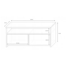 Szafka RTV Mili 100x45x44 cm pod telewizor z szufladami dąb artisan i czarny do salonu - Miniaturka zdjęcia nr 3