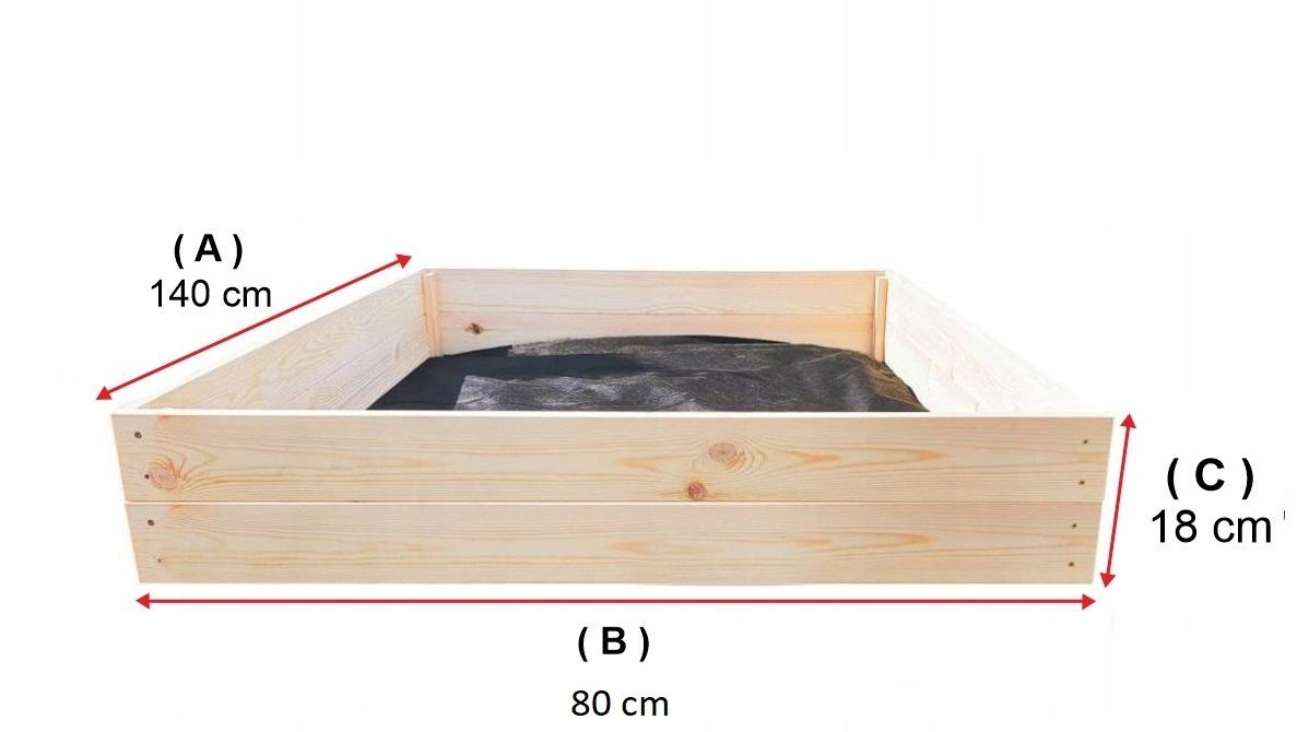 WARZYWNIAK Skrzynia Ogrodowa na Warzywa INSPEKT zielnik 140x80x18+ Poradnik do ogrodu nr. 2