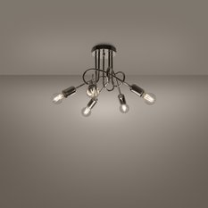 Żyrandol LOOP 5 chrom 35x55x55cm noowczesna lampa srebrna E27 do salonu  - Miniaturka zdjęcia nr 3