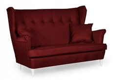 Zestaw wypoczynkowy mebli ARI 149x104x92 cm uszak sofa fotele pufy do salonu Sawana czerwone wino - Miniaturka zdjęcia nr 3