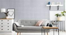 Tapeta Szaro-Biała KRATKA Minimalistyczny Wzór 53x1000  - Miniaturka zdjęcia nr 4