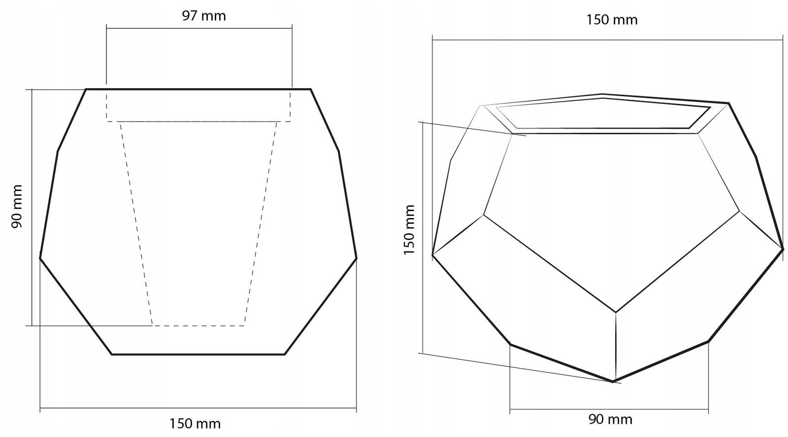 Doniczka betonowa Square Geometric 9 cm | Biały Mat nr. 5