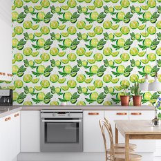 Tapeta ścienna do kuchni, owoce, limonki, liście - Miniaturka zdjęcia nr 4