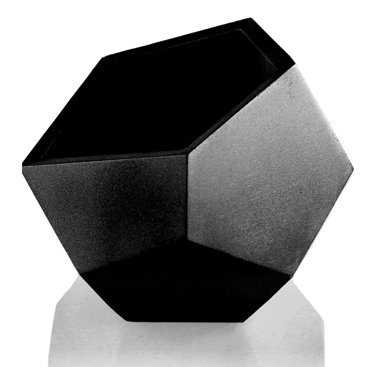 Donica Square Geometric Black Metallic Poli 12 cm