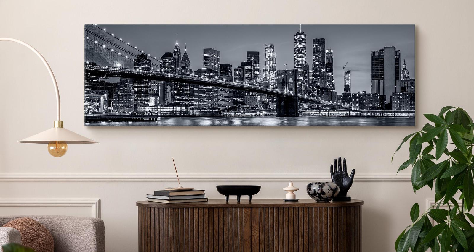 Obraz Panoramiczny NOWY YORK Nocą Brooklyn Bridge Miasto 145x45cm nr. 5