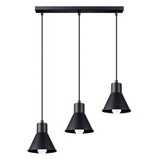 Lampa wisząca TALEJA 3 czarna 120x14x45cm nowoczesna E27 do salonu - Miniaturka zdjęcia nr 1