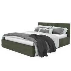 Łóżko tapicerowane  140x200x88 cm do sypialni podwójne schowek na pościel  basic khaki - Miniaturka zdjęcia nr 10