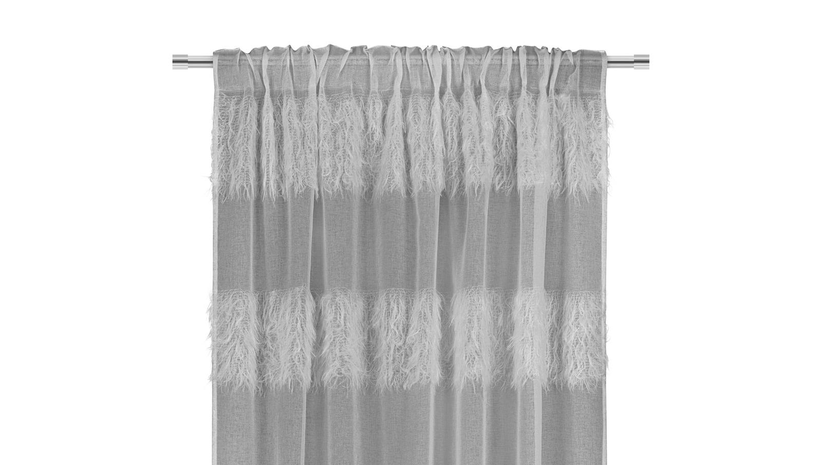 Firana WONDERFUL CHIC GREY 140x300 na taśmie nr. 1