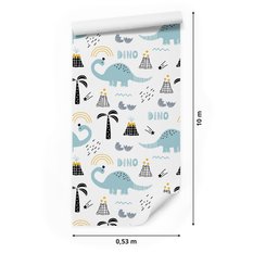 Tapeta z dinozaurami, drzewa, natura, dla dzieci  - Miniaturka zdjęcia nr 2