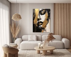 Obraz Do Salonu ZŁOTY Portret Kobieca Twarz Styl Glamour Abstrakcja 80x120cm - Miniaturka zdjęcia nr 8