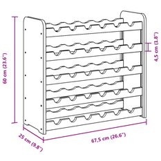  Stojak na wino 67,5x25x60 cm lite drewno sosnowe 30 butelek do salonu - Miniaturka zdjęcia nr 9