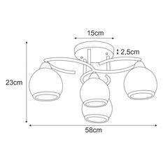 Lampa sufitowa K-JSL-6084/4 AB LARA 58x23x58 cm do salonu lub pokoju patyna - Miniaturka zdjęcia nr 2