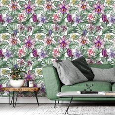 Tapeta Kolorowe KWIATY Orchidei LIŚCIE Monstery 53x1000  - Miniaturka zdjęcia nr 4