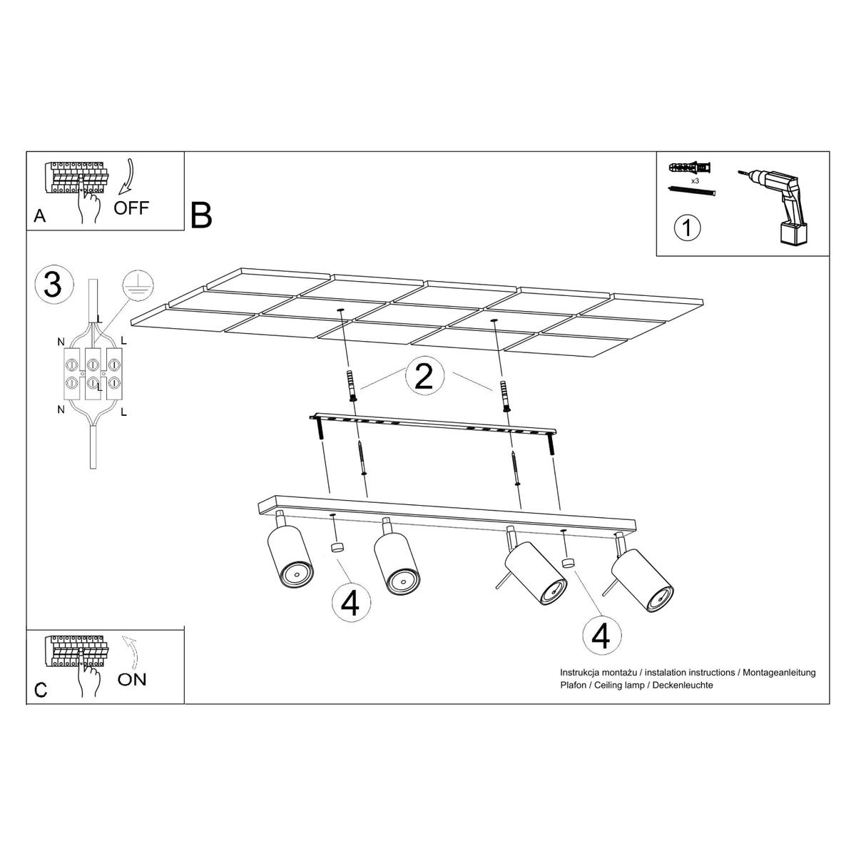 Plafon RING 4L beżowy 17x6x81cm 4xGU10 nr. 10