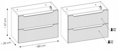 Szafka NOVA 80 cm do łazienki z blatem z szufladami biała  - Miniaturka zdjęcia nr 8