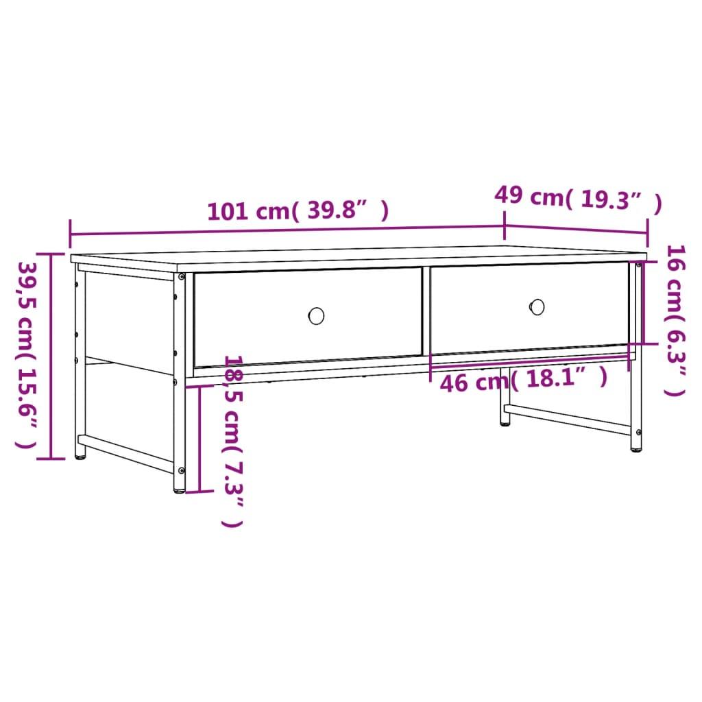 Stolik kawowy 101x49x39,5 cm z dwiema szufladami czarny do salonu nr. 11