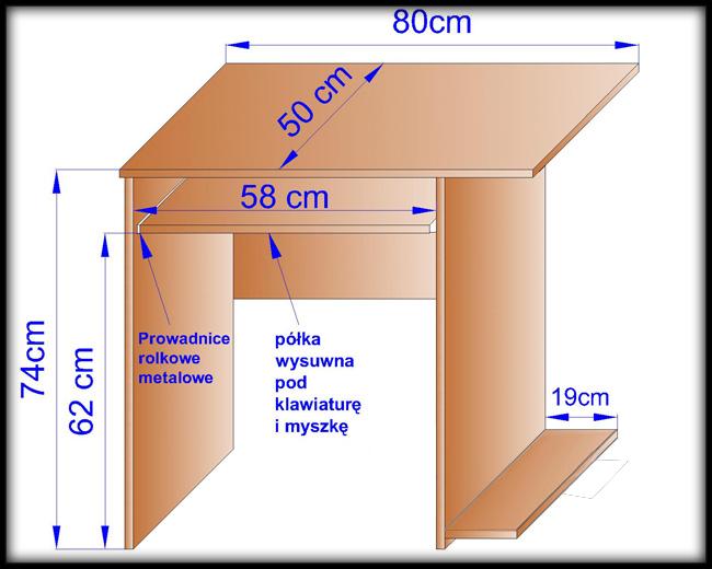 Biurko BOLEK B017 74x80x50 cm Dąb Sonoma do biura  nr. 4