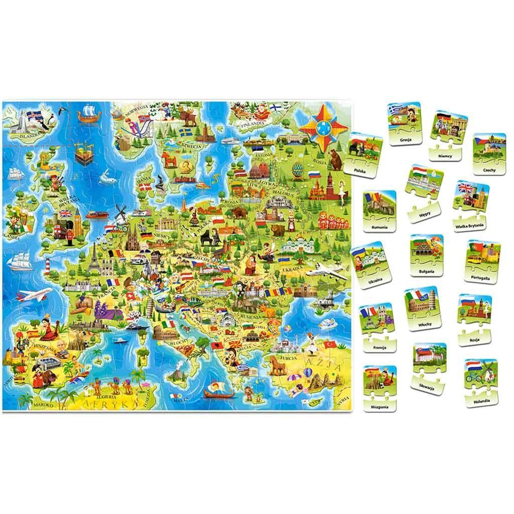 CASTORLAND Puzzle edukacyjne układanka Mapa Europy 212 elementów 7+ nr. 2