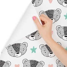 Tapeta niedźwiedzie gwiazdy serca pokój dziecięcy  - Miniaturka zdjęcia nr 3