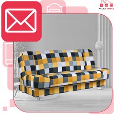 Wersalka SARA PRINT 200x95 cm kwadraty rozkładana kanapa z pojemnikiem sofa do salonu Geometry - Miniaturka zdjęcia nr 3