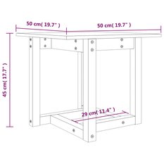 Stolik kawowy 50x50x45 cm z litego drewna sosnowego do salonu - Miniaturka zdjęcia nr 7