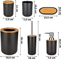 Akcesoria łazienkowe Timor komplet 6 elementów czarny - Miniaturka zdjęcia nr 3