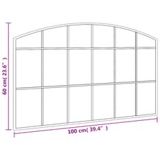 Lustro 100x60 cm do sypialni łazienki ścienne zakończone łukiem żelazo czarne - Miniaturka zdjęcia nr 7