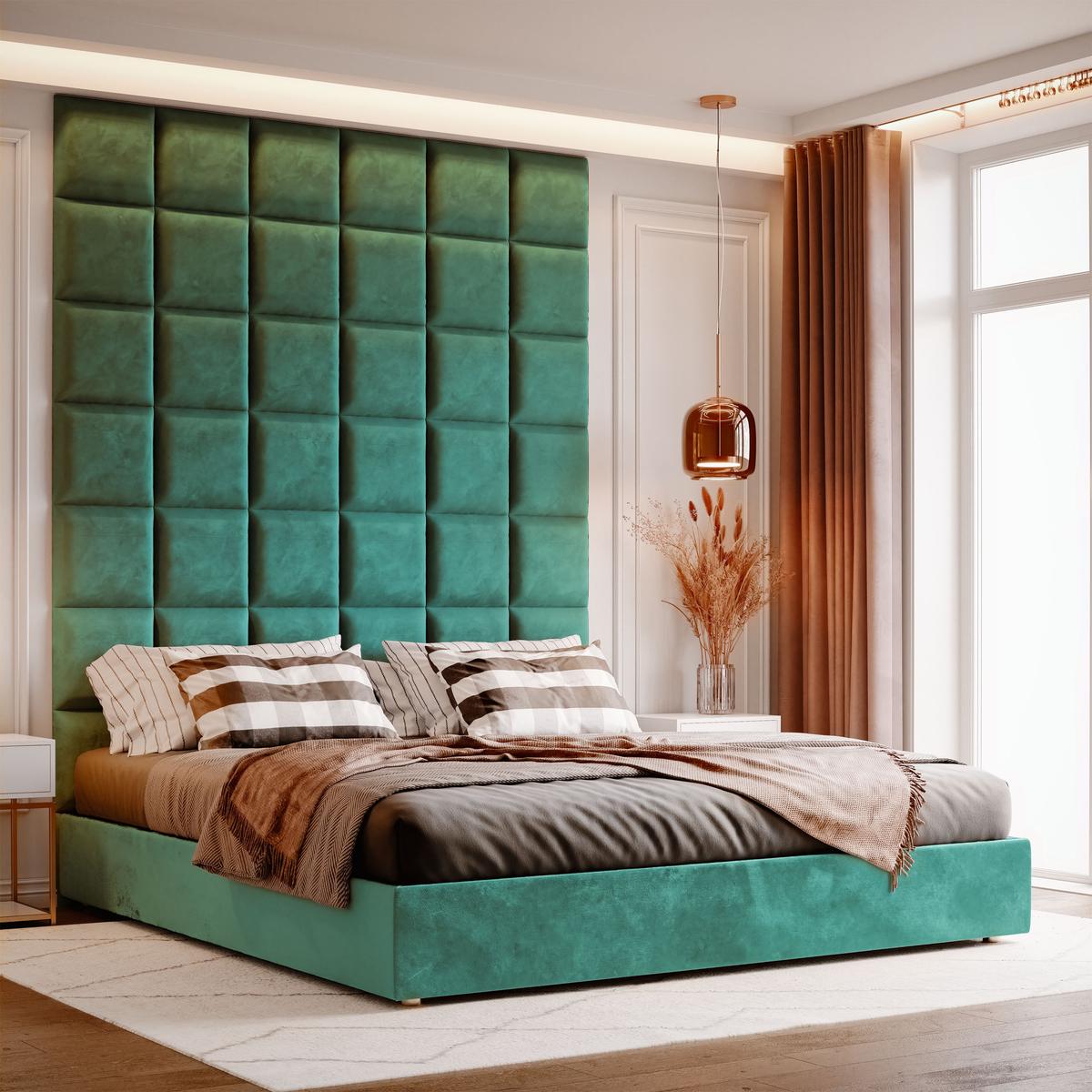 Panele tapicerowane 50x50 na ścianę magic velvet turkusowy nr. 5