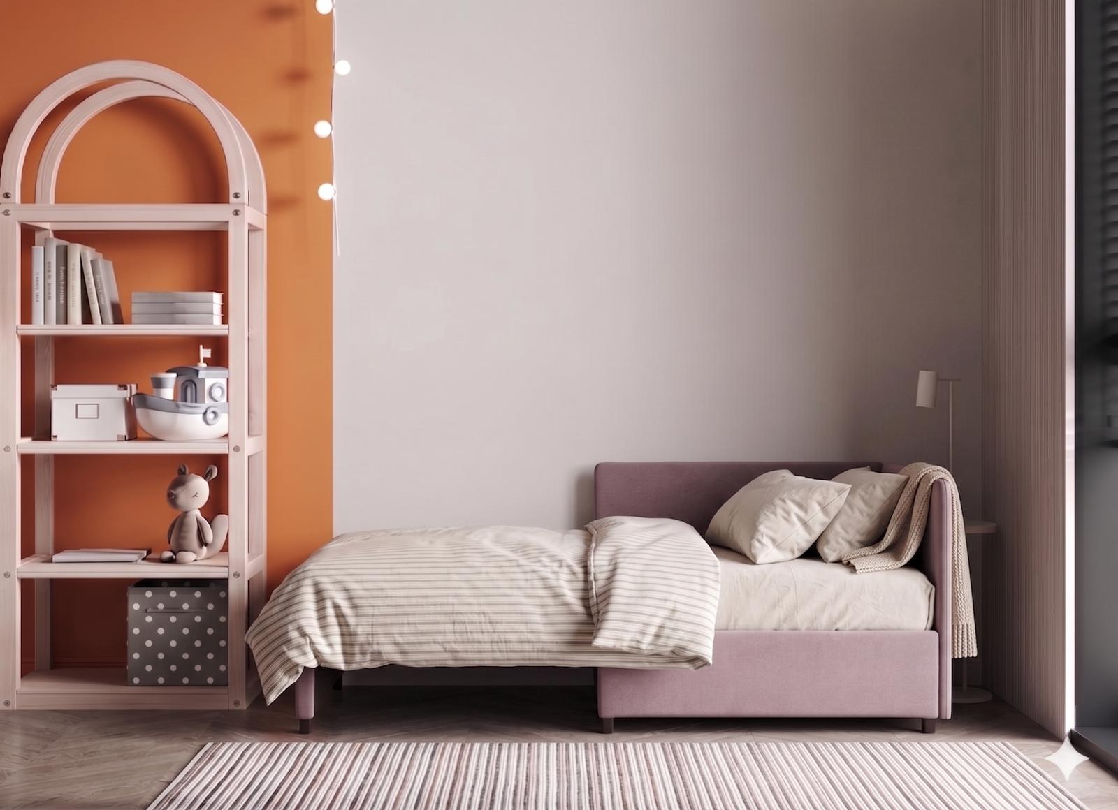 Łóżko rozkładane Viluś 106x75x80 cm sofa narożnik jednoosobowy do pokoju z funkcją spania i przechowywania różowy nr. 3