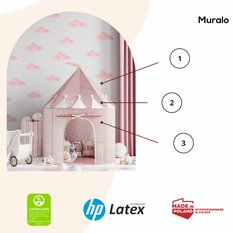 NAKLEJKA NA ŚCIANĘ DO POKOJU DZIECKA RÓZOWE 60x30  CHMURY OZDOBA - Miniaturka zdjęcia nr 7