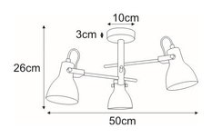 Lampa sufitowa K-8110 KANTI 50x26x50 cm do salonu lub pokoju biały/czarny - Miniaturka zdjęcia nr 7