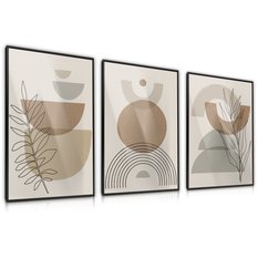 Zestaw 3X Plakat W Ramie Figury Geometryczne Styl Boho Minimalizm 30x40cm - Miniaturka zdjęcia nr 1