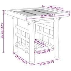 Stolik kawowy 45x45x45 cm bambusowy do salonu lub na balkon - Miniaturka zdjęcia nr 7