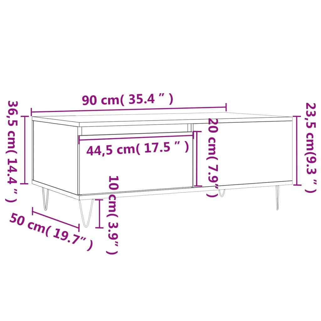 Stolik kawowy 90x50x36,5 cm z praktyczną szufladą dąb sonoma do salonu nr. 11