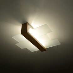 Plafon FENIKS 2 naturalne drewno 12x43x43cm nowoczesna lampa E27 do salonu - Miniaturka zdjęcia nr 3