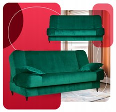 Wersalka kanapa sofa tapczan rozkładana Sara Family meble zielona - Miniaturka zdjęcia nr 6