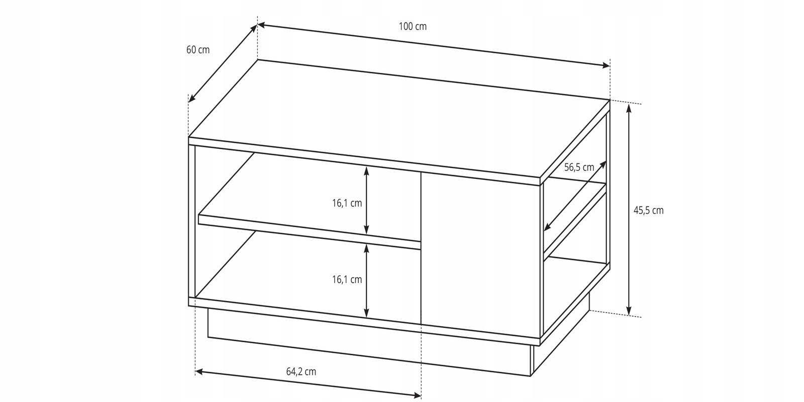 Stolik kawowy 100x45,5x60 cm system ARCO artisan / grafit do salonu  nr. 3