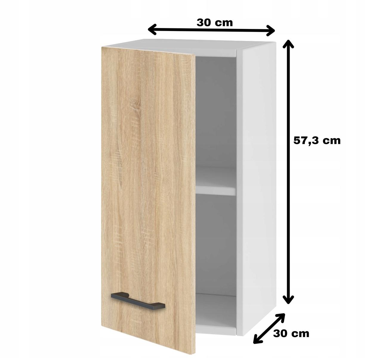 Szafka kuchenna wisząca 30x57x30 cm górna z drzwiczkami dąb sonoma do kuchni nr. 2