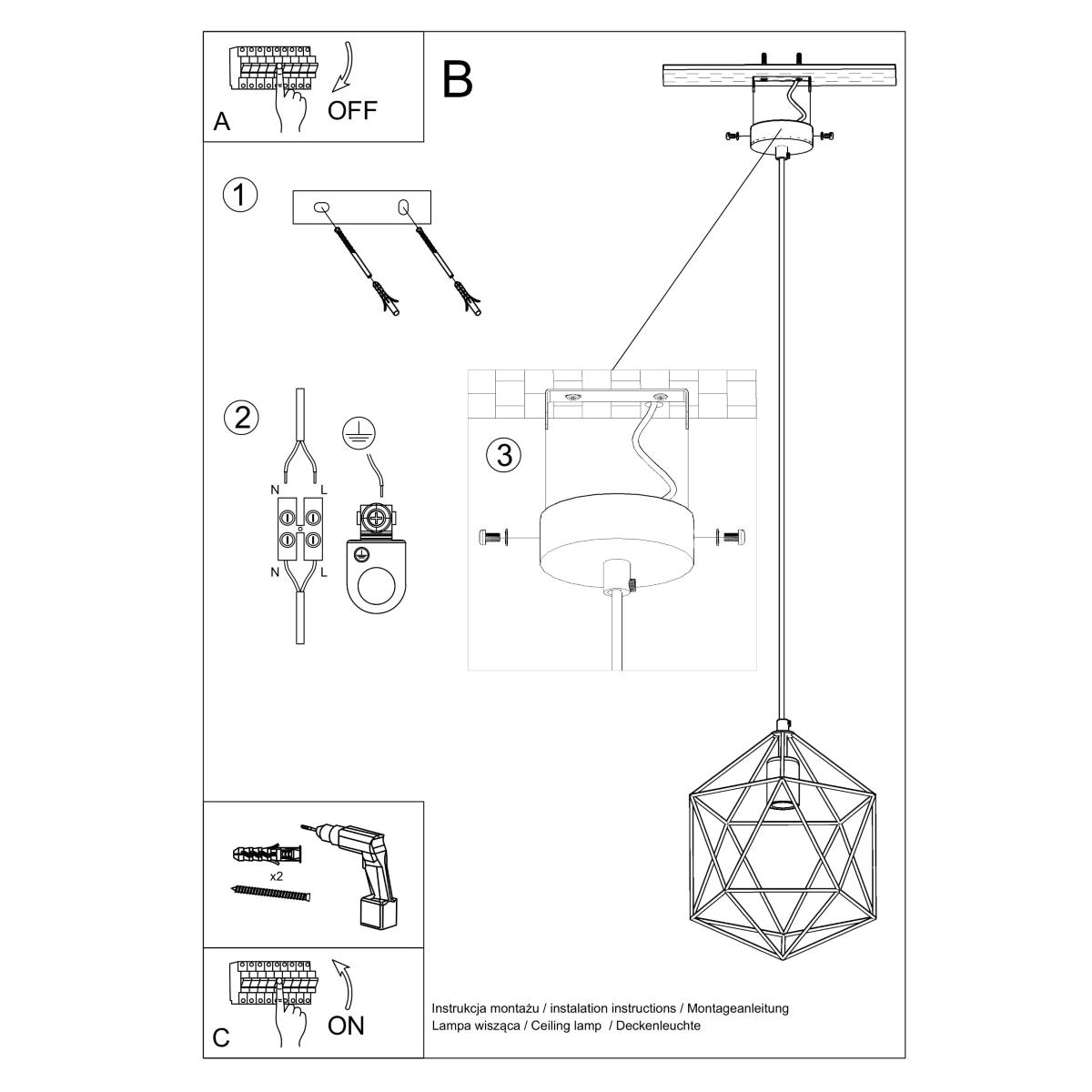 Lampa wisząca GASPARE biała 132x30x30cm nowoczesna E27 do salonu nr. 5