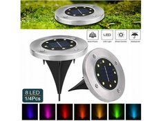 Lampki solarne gruntowe 8 Led RGB ogrodowe 4 szt - Miniaturka zdjęcia nr 6