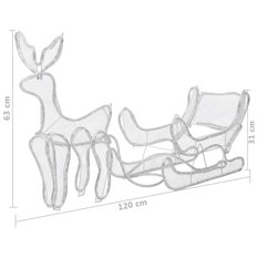 Świąteczny renifer z saniami, z siateczką, 432 diod LED - Miniaturka zdjęcia nr 8