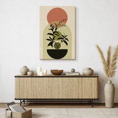 Obraz Na Płótnie Styl Boho Minimalizm Liście Natura Gałązki 80x120cm - Miniaturka zdjęcia nr 7