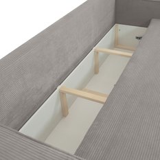 Kanapa Verona 248x96x93 cm z funkcją spania i pojemnikiem sztruks szary do salonu - Miniaturka zdjęcia nr 8
