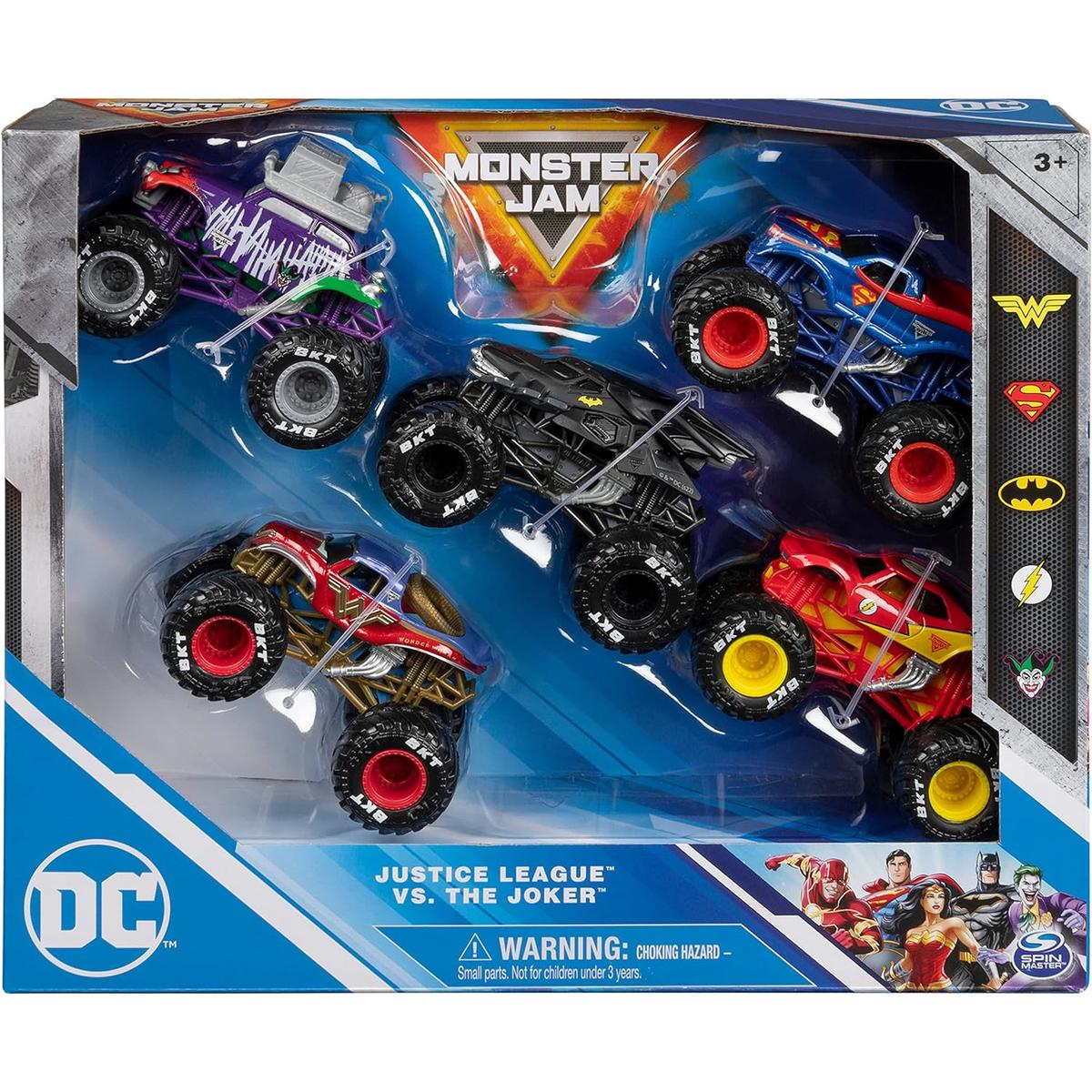 MONSTER JAM AUTKA DC JUSTICE LEAGUE BATMAN SUPERMAN WONDER WOMAN FLASH JOKER