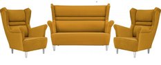Zestaw wypoczynkowy ZOJA sofa + 2 fotele miodowe do salonu 