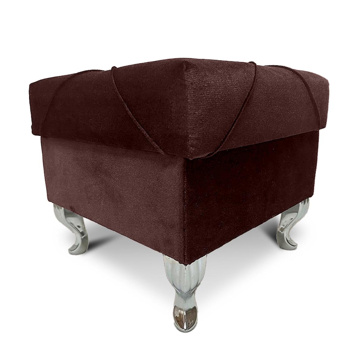 Pufa LUDWIK 45x45x43 cm glamour z kryształkami elegancka brązowy do salonu nr. 2