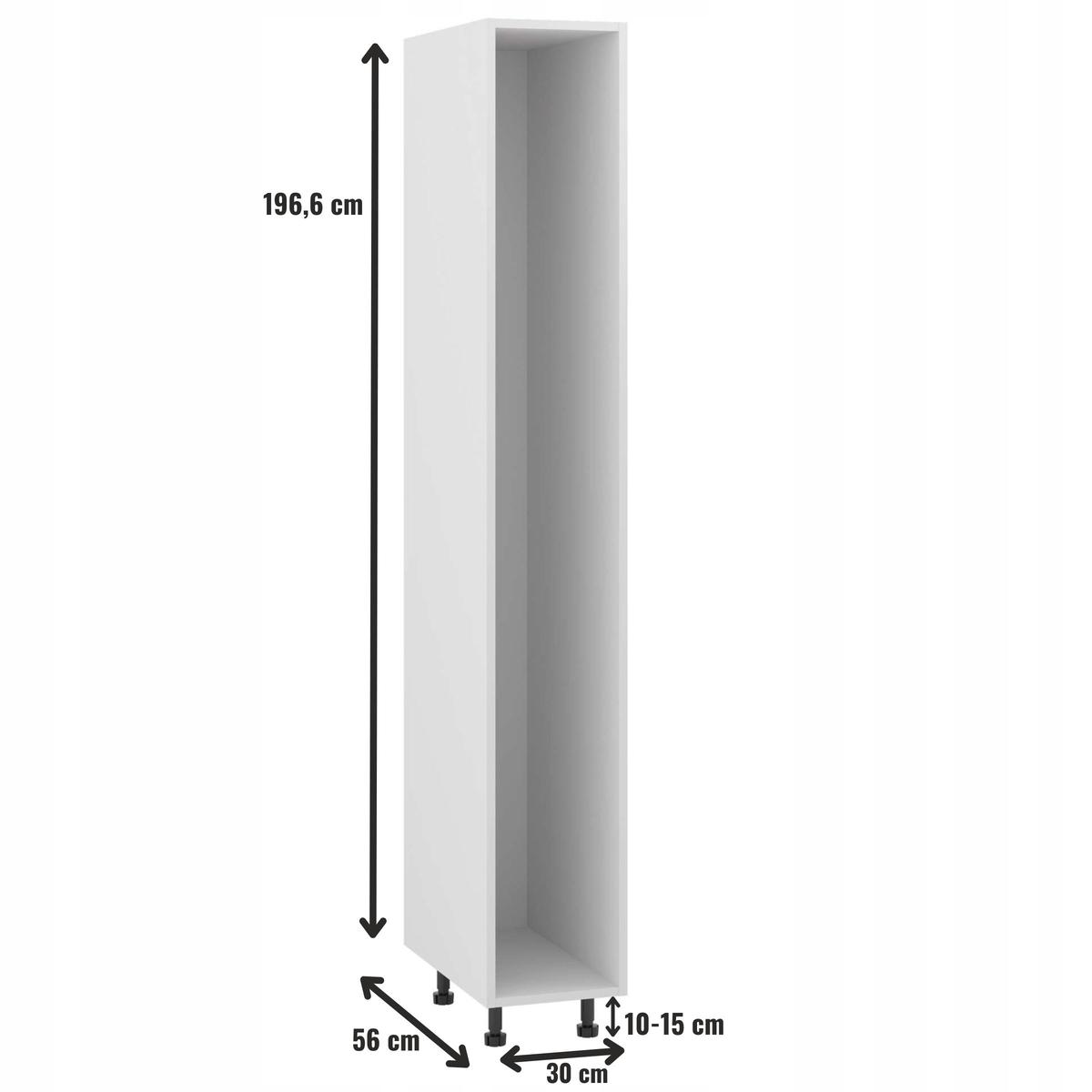 Korpus szafka kuchenna dolna 30x207x56 cm pod cargo wysokie z akcesoriami biały do kuchni  nr. 2