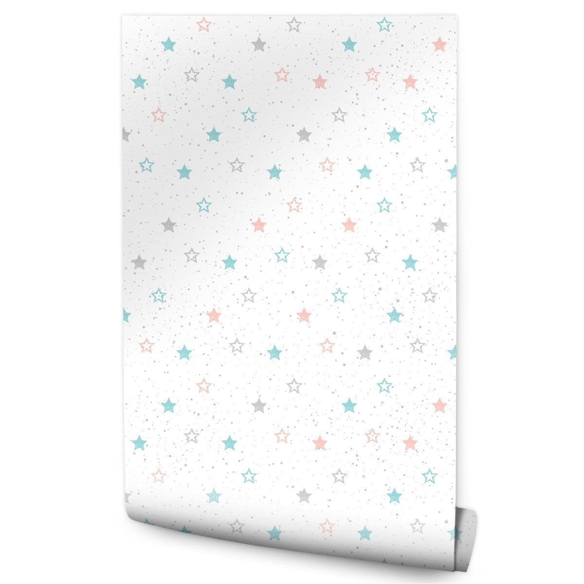Tapeta Do Pokoju Dziecięcego PASTELOWE Gwiazdki 53x1000 