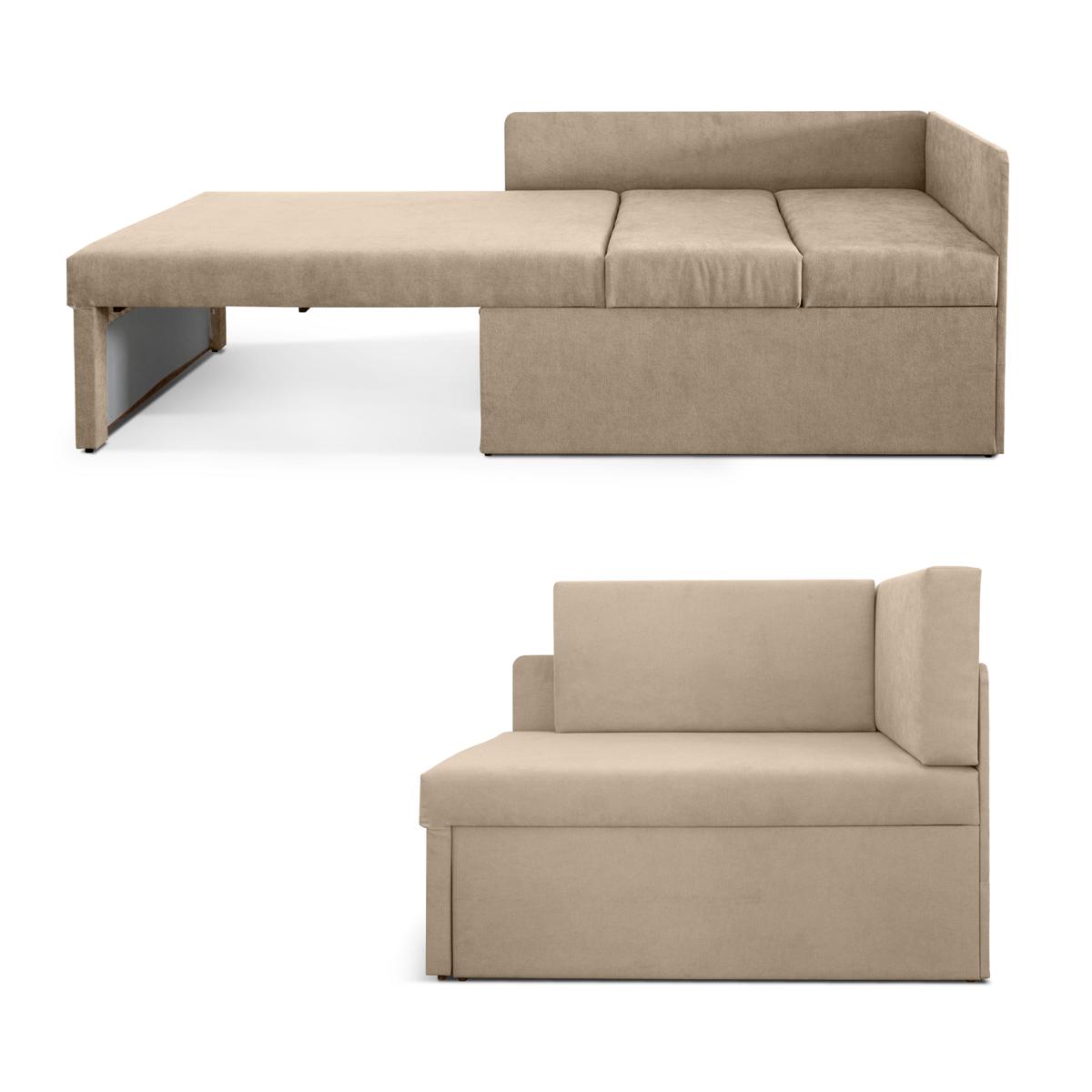 Łóżko dziecięce Viluś 108x81x78 cm sofa narożnik jednoosobowy do pokoju z funkcją spania i przechowywania dla dzieci beżowy nr. 13